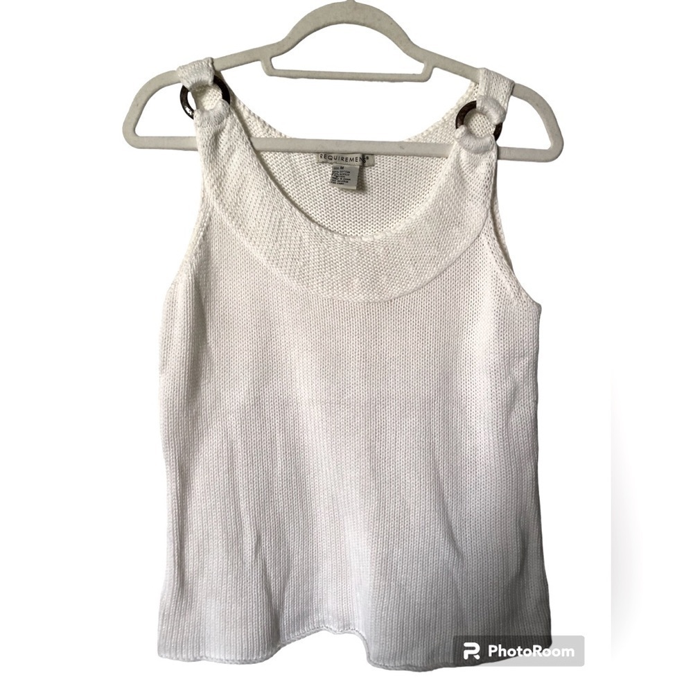 Requirements white knit tank top medium